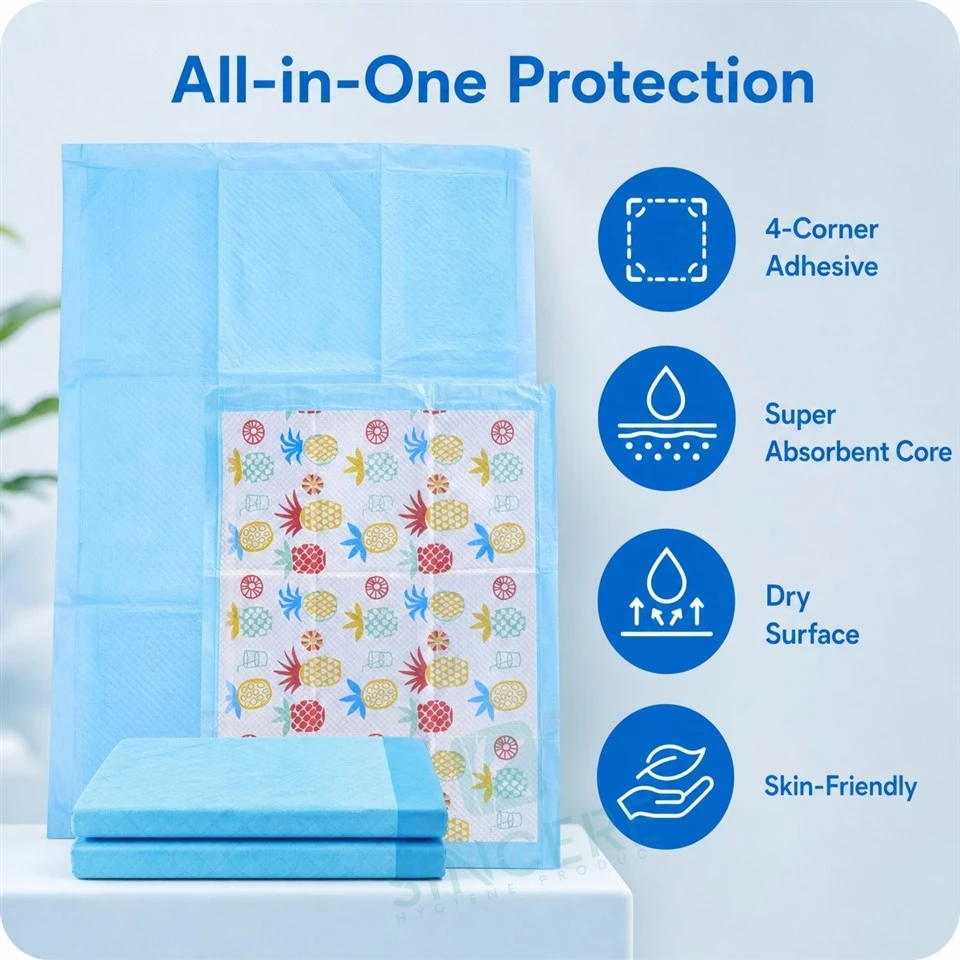 4-Corner Adhesive Disposable Underpads Custom Printed (12)